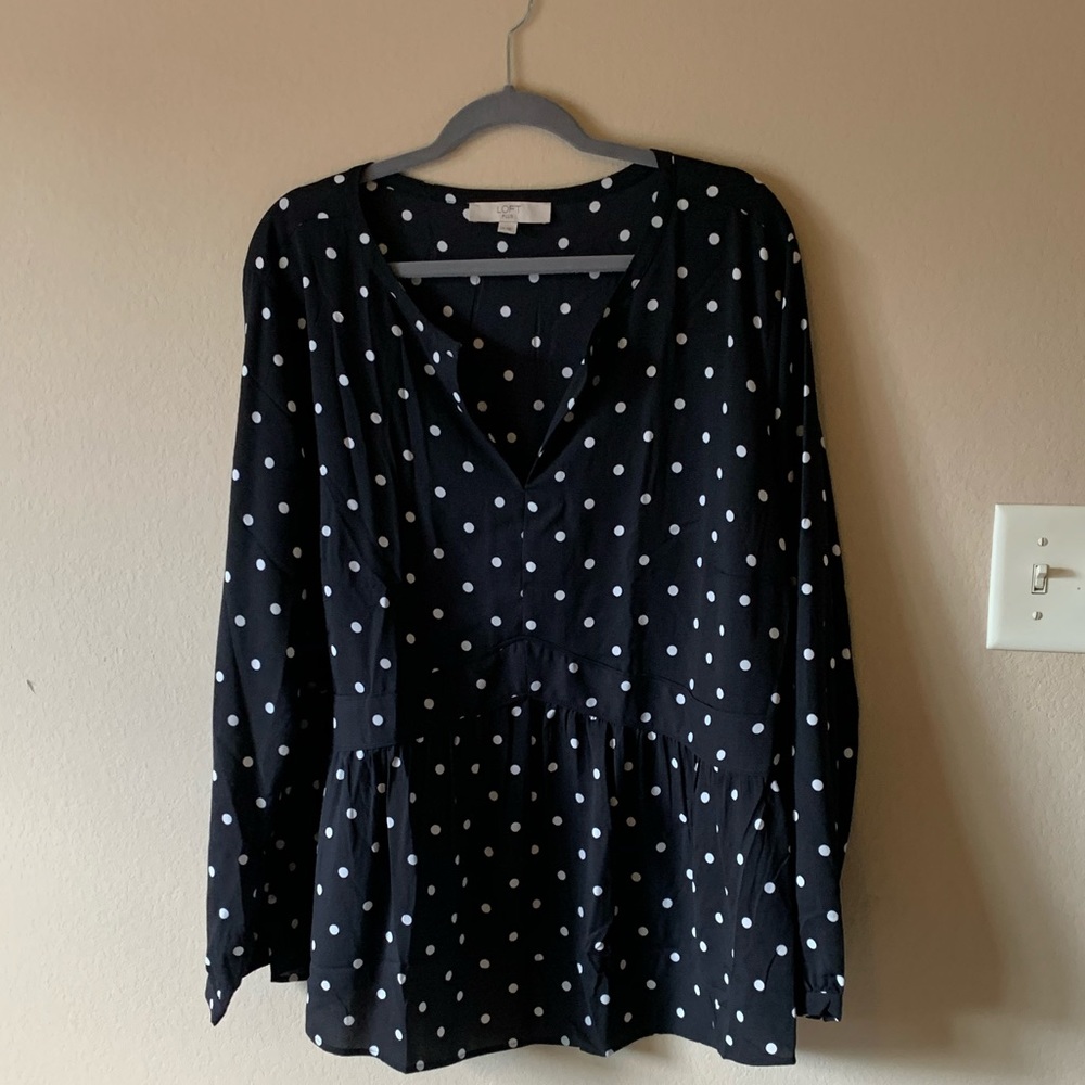 Polka Dot Loft Peplum Top